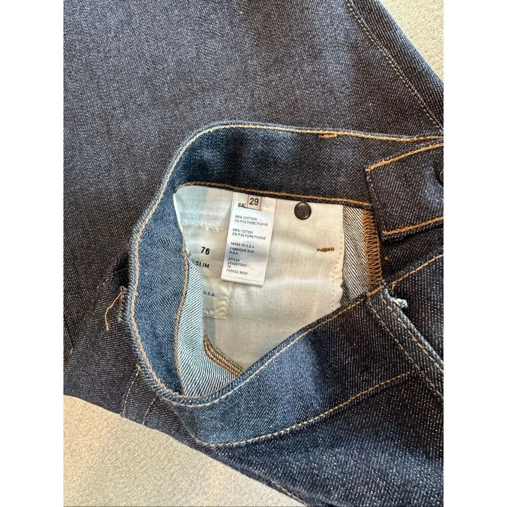Baldwin skinny fit selvedge denim men’s sz. 29 - Picture 4 of 4